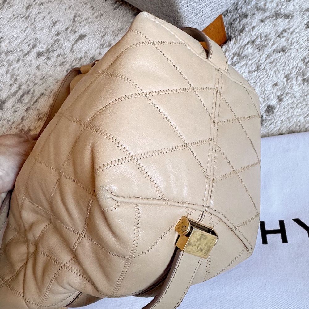 GIVENCHY Beige Nude Quilted Leather Mini GV Bucket Bag shoulder purse - Picture 11 of 15